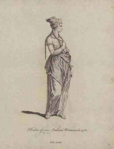 Habit of an Arabian Woman in 1581 by English School